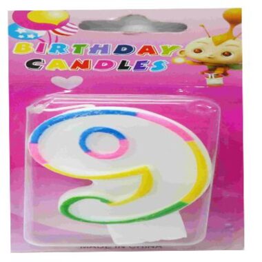 NUMERIC NINE  ” 9 ”  BIRTHDAY CANDLE , PARTY ITEM