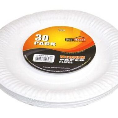 30 PACK MEDIUM PAPER PLATES