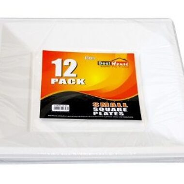 12 PACK  SQUARE PLATES