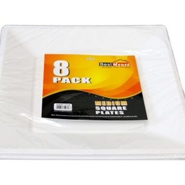 8 PACK MEDIUM SQUARE PLATES