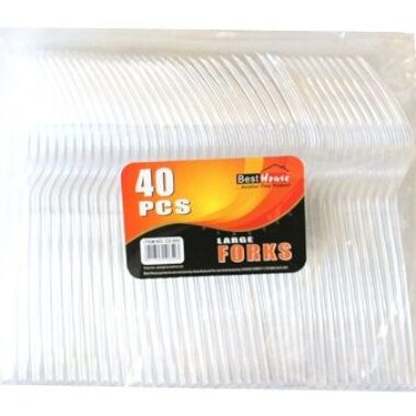 40 PCS CLEAR LARGE FORKS