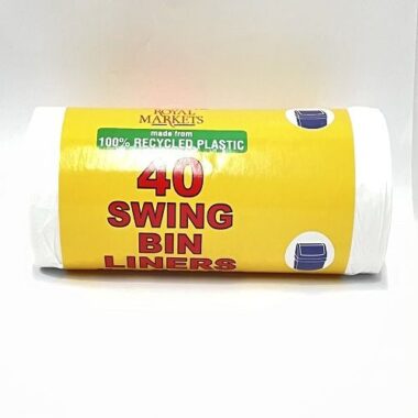 40 SWING BIN LINERS – 100% RECYCLED PLASTIC