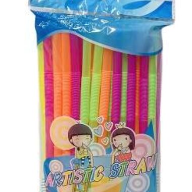 Colorful Plastic Disposable Straws -50pcs