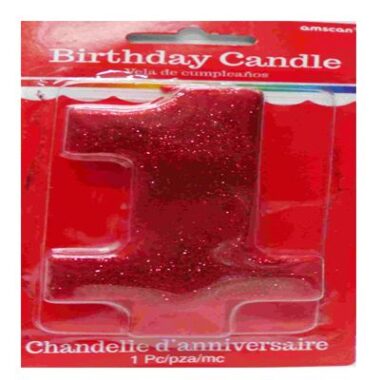 FIRST BIRTHDAY NUMERIC 1 BIRTHDAY CANDLE