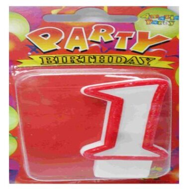 NUMERIC 1 FIRST BIRTHDAY CANDLE , PARTY ITEM