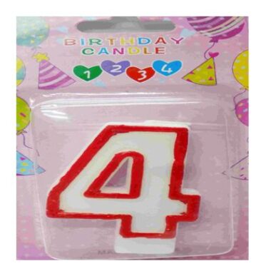 NUMERIC FOUR  “4”  BIRTHDAY CANDLE , PARTY ITEM