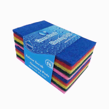 COLOUR SCRAB CLEANING PADS, 10 PACK