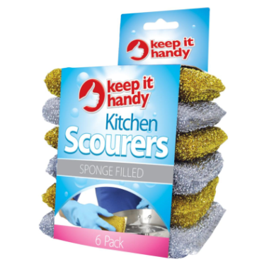 KITCHEN SCOURERS- SPONGE FILLED