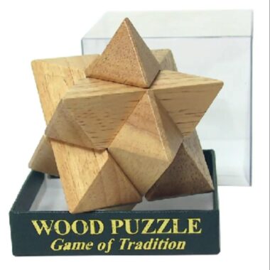 6 piece wooden Star puzzle makes a 12 point interlocking star