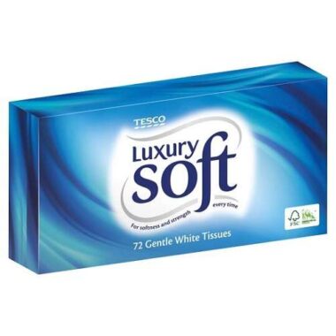 TESCO LUXURY SOFT GENTLE WHITE TISSUES 72 SOFT TISSUES